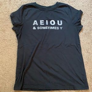 Fun vowels tee shirt